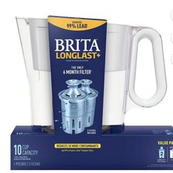 Brita Large 10-Cup Water Filter Pitcher with 2 Longlast+ Filters,