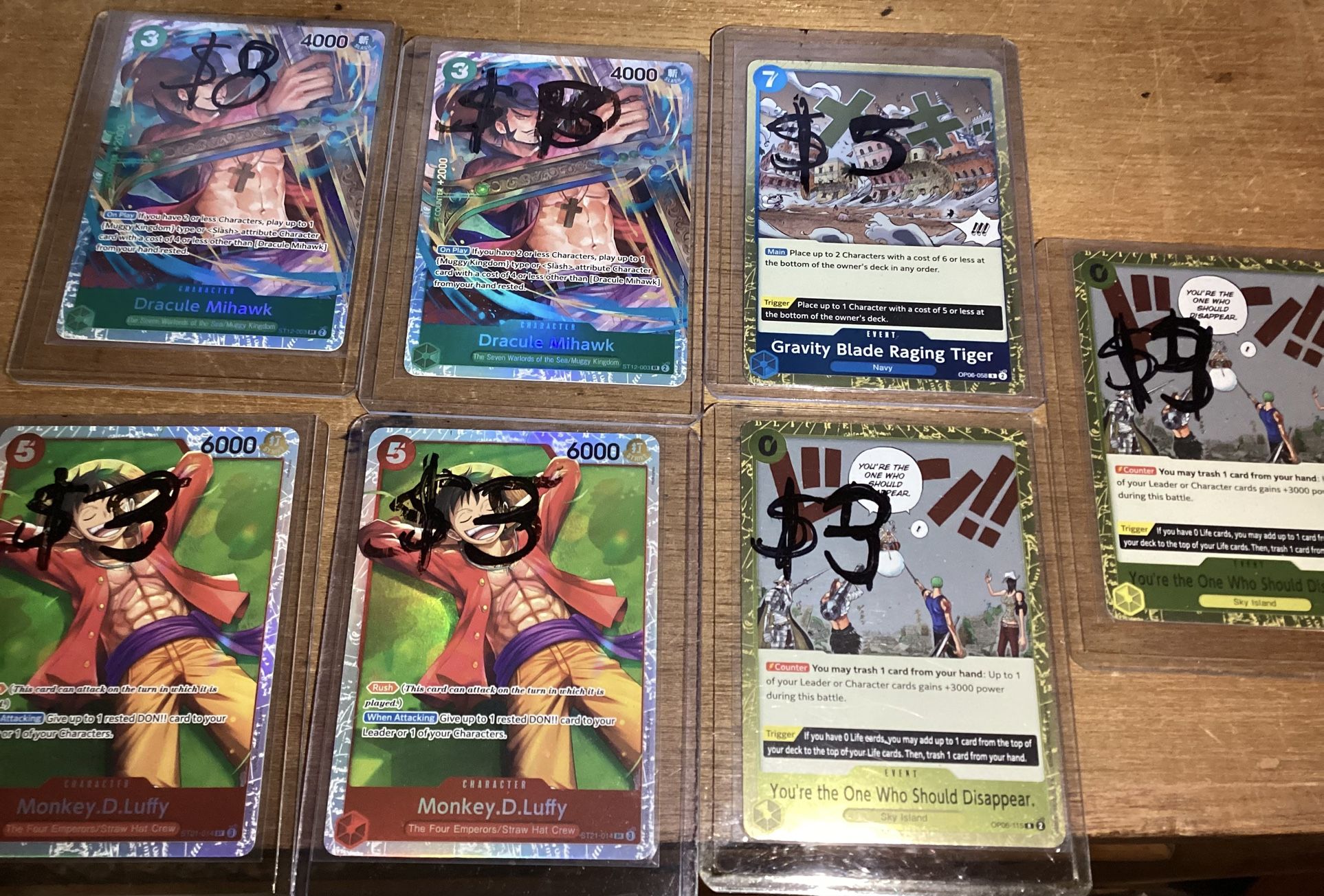 7 One Piece Foil card lot (Individually priced or buy All)