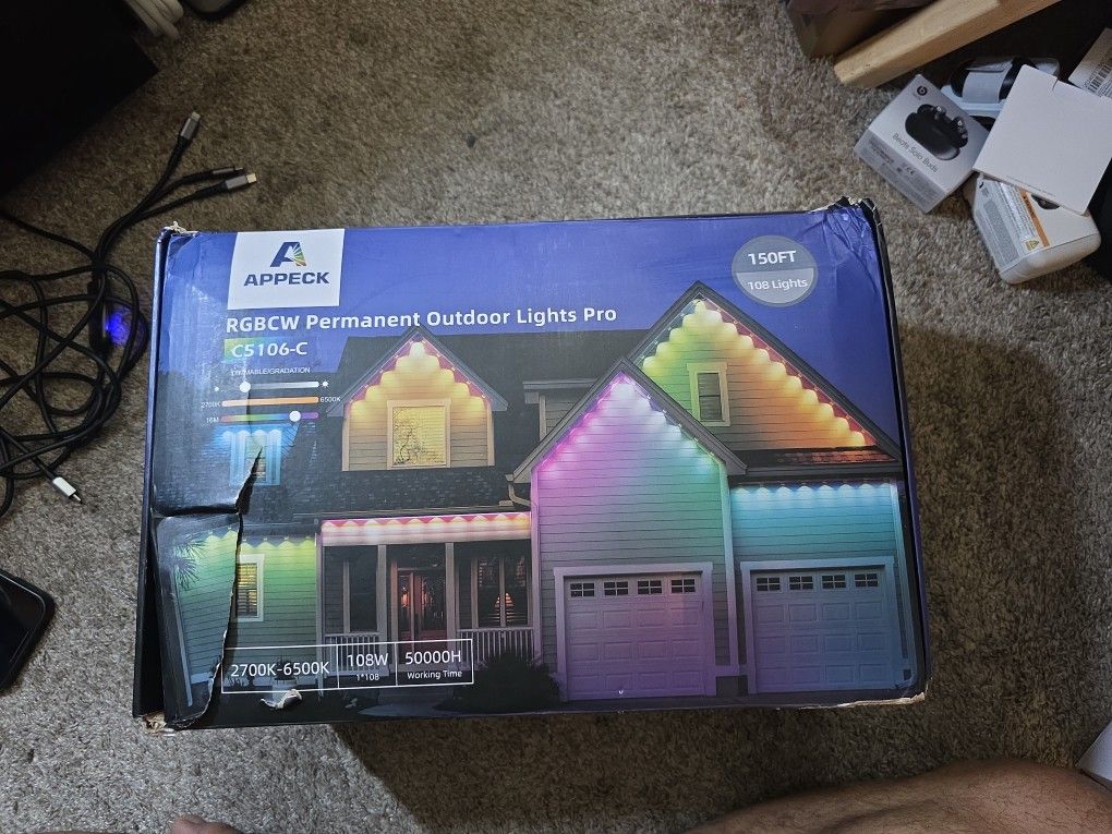 thumbnail image 2 of APPECK Permanent Outdoor Lights Pro 150ft, 108W RGBCW Eaves Lights With 2 of 9