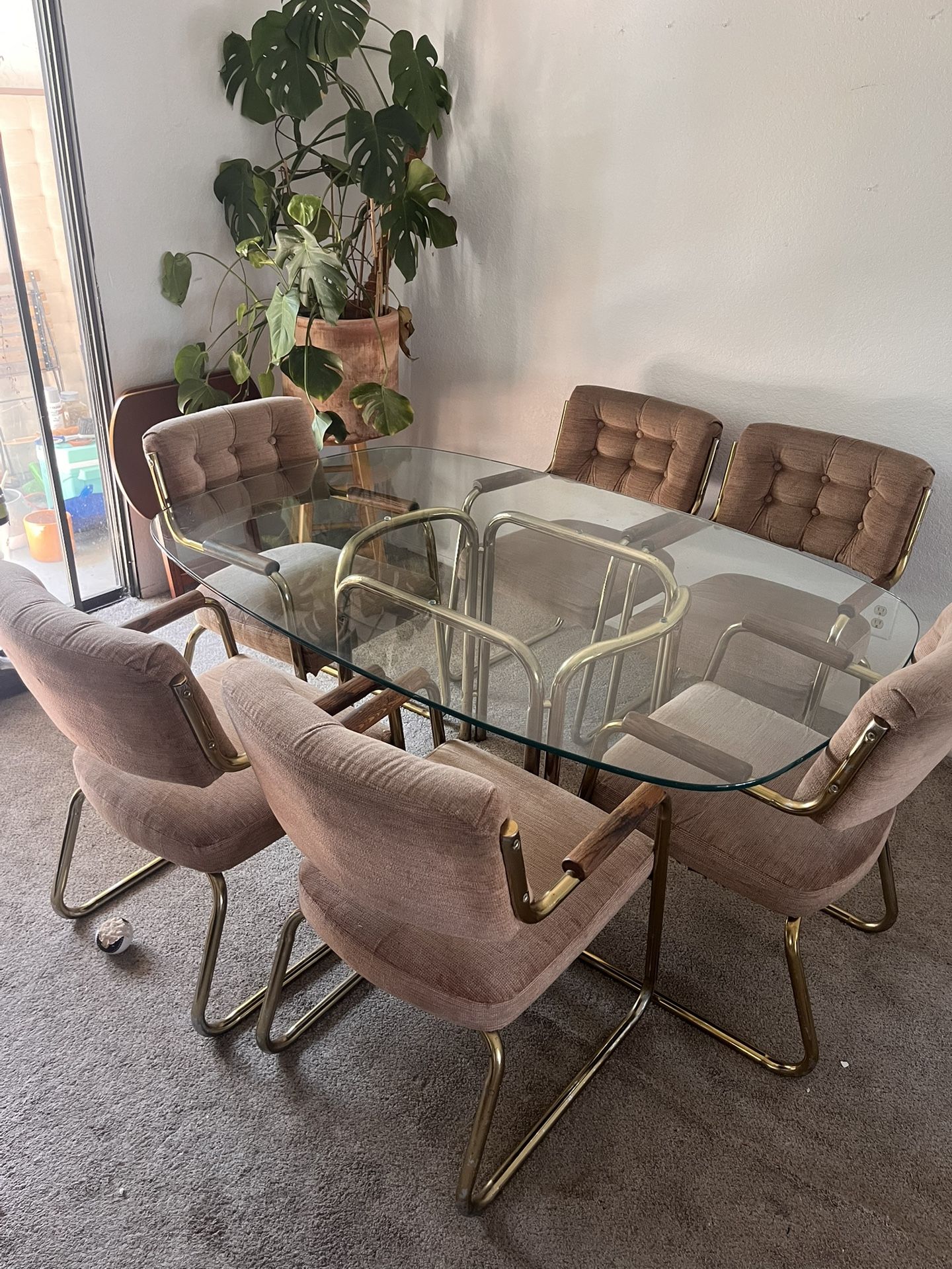Vintage Hollywood Regency Dining Set, 6 Seats