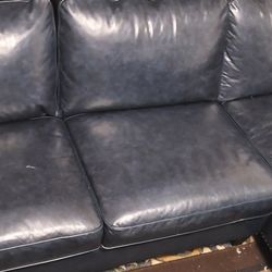 Blue Leather Sofa