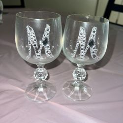 Fancy Wedding Glasses….$2 for 2 ….M Sticker Can Be Removed 
