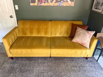 Velvet sleeper couch