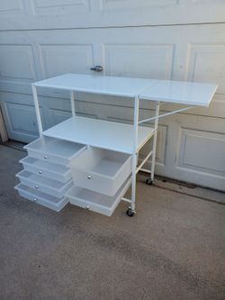 Essex Drawers & Rolling Cart with Extendable Table by Simply Tidy - Multi-Functional Art/ Craft Cart