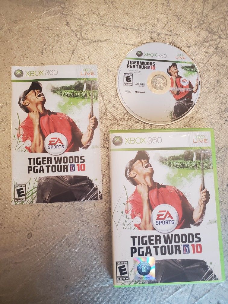 Tiger Woods PGA Tour 10 (Microsoft Xbox 360, 2009), Complete In Box | CIB video game