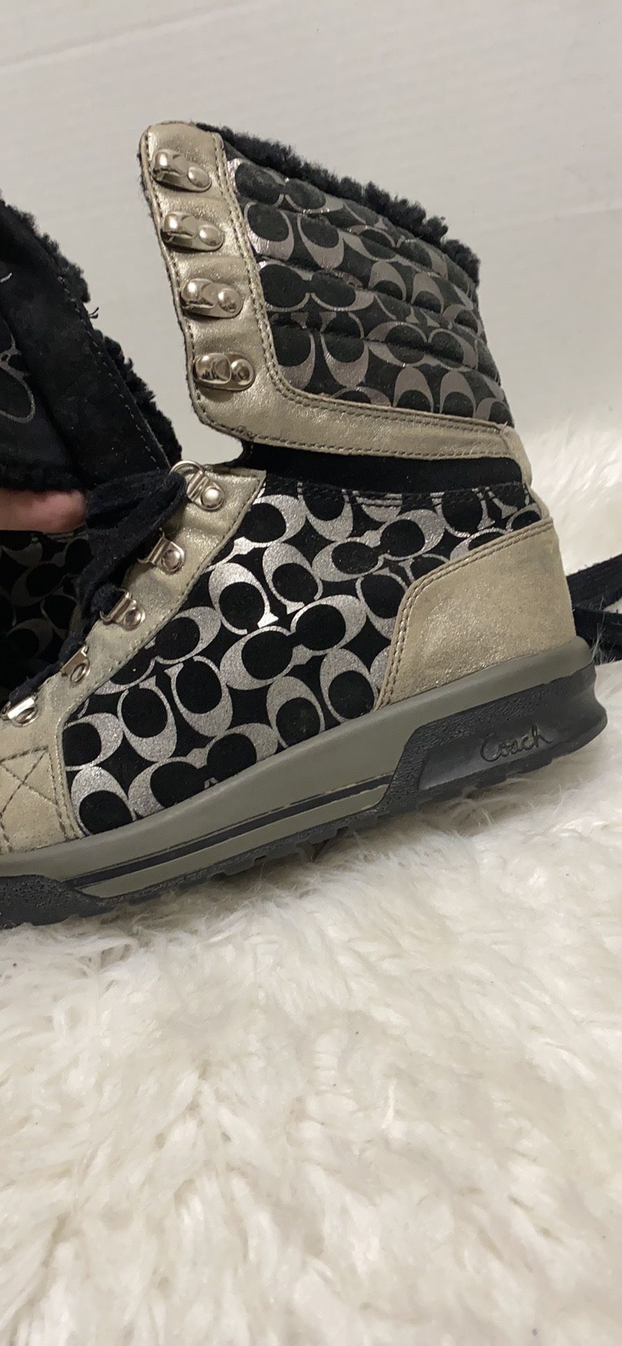 COACH TALLULA BOOTS 6 B SHEARLING LINING ~
