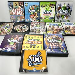 The Sims Mixed Lot of Twelve Vintage PC Games and Expansions