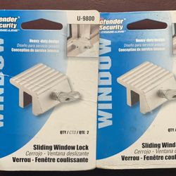 2X NEW Defender Sliding Window Door Lock Security U-9800 Heavy Duty 2-Packs