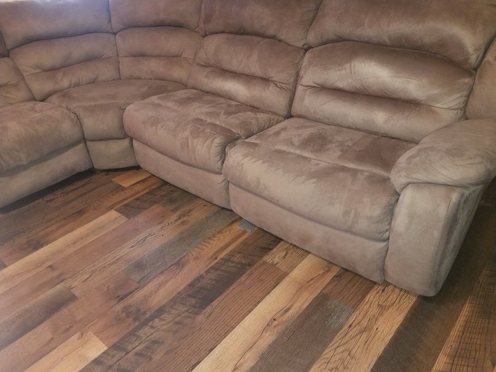 Sectional with sleeper sofa.