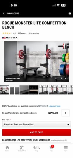 Rogue Monster Lite Competition Bench