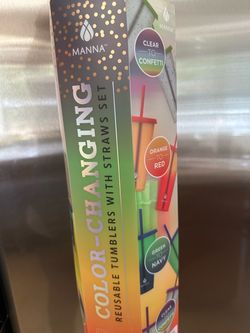 Manna color changing Reusable Tumblers with Straw Sets- 12 Pack