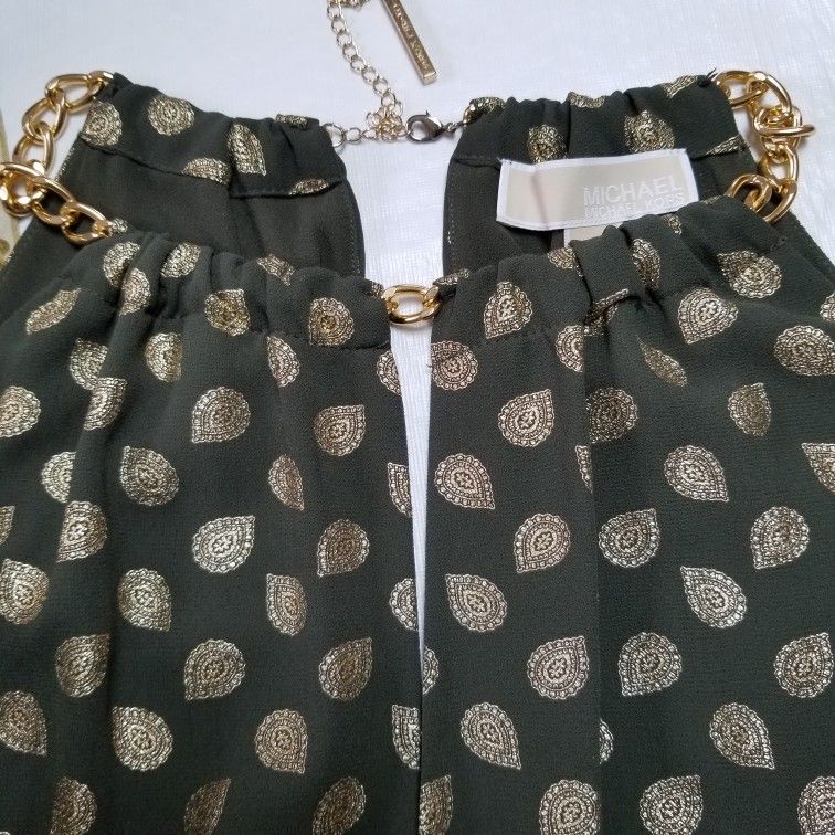 MICHAEL Michael Kors Women's Bergalia Foiled Chain Neck Trapeze Dress

