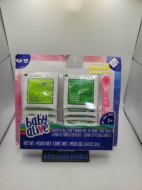 Baby Alive Powdered Doll Food - 8 Packs includes Spoon for Interactive dolls