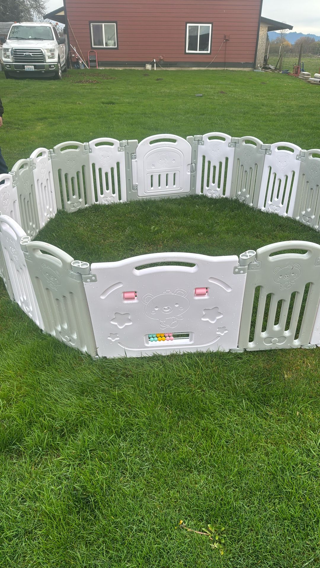 8ft Diameter Playpen For Kids And Pets With Walking Through Gate