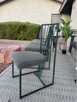 Vintage 1970s Set of 4 Cal-Style Furniture Mfg. Co. Mid-Century Modern Metal Dining Chairs