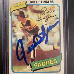Padres Rollie Fingers Autograph Signed Topps baseball card 