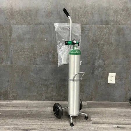 Oxygen Cylinder With Roller Cart.