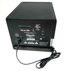Klipsch Pro Media GMX A-2.1 Sub woofer speaker set with cables and control pod, good working condition.