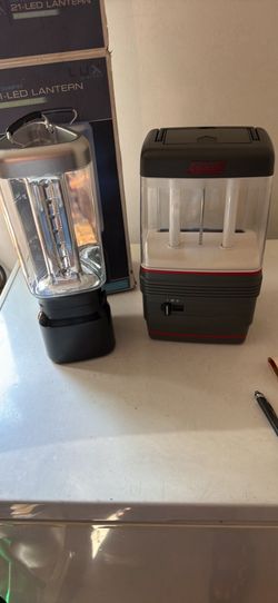Coleman Battery Operated Lantern Twin Tube & Lux 21 LED Lantern Battery Operated