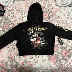 ED Hardy Cropped Zip Up Large