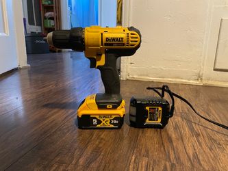 Dewalt 20v battery, dewalt 20v charger, and dewalt drill