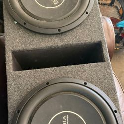 Euphoria 1000 watt max 12 inch subwoofers pair with ssl 1500 watt amp