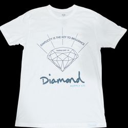 Diamond Supply Co. White T-Shirt Logo Graphic Short Sleeve Crew Neck Tee NWOT