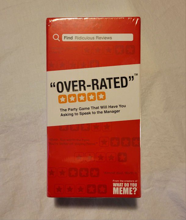 OVER-RATED Party Game - NEW
