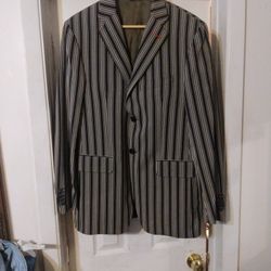5 Italian Sport Stripe Jacket Size 52 Regular