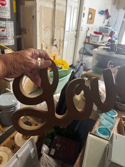 Wooden Cursive Word Sign Decor