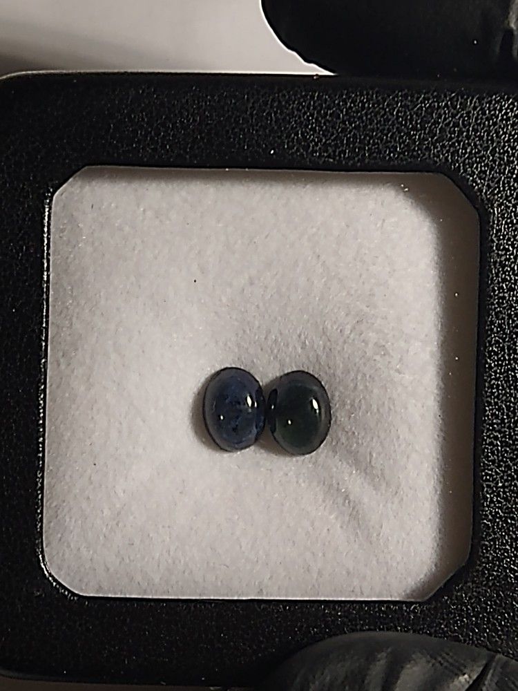 Natural Blue Star Sapphire Pair (Imperfect)