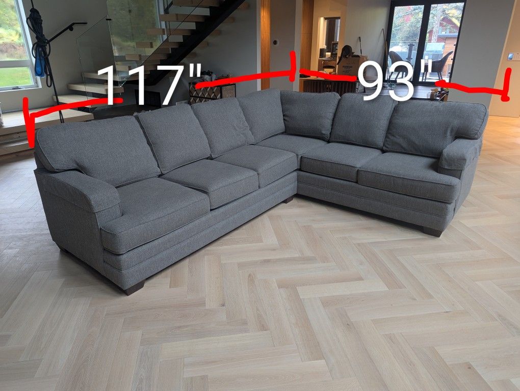 Used Bassett Gray Sectional Sofa