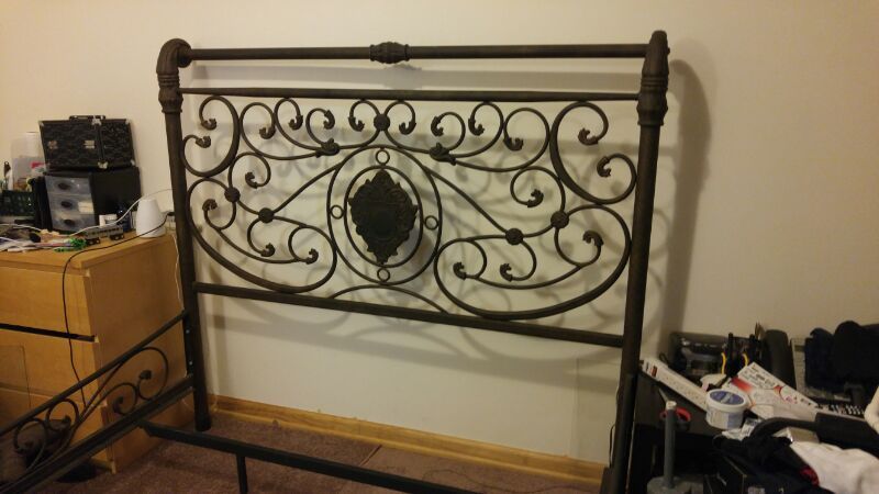 Bobs "Mercer" fully welded iron bed FRAME - Queen size