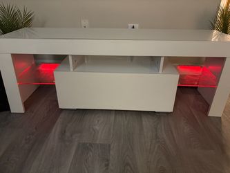White Gloss TV Stand with LED Lights