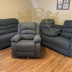3PC Reclining Set - CHARCOAL