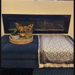 Blue Rooms To Go ottoman