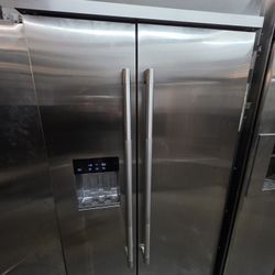 42" JENN AIR BUILT IN STAINLESS STEEL REFRIGERATOR 