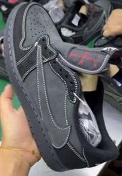 Nike Air Jordan 1 Black Sneakers TRAVIS SCOTT