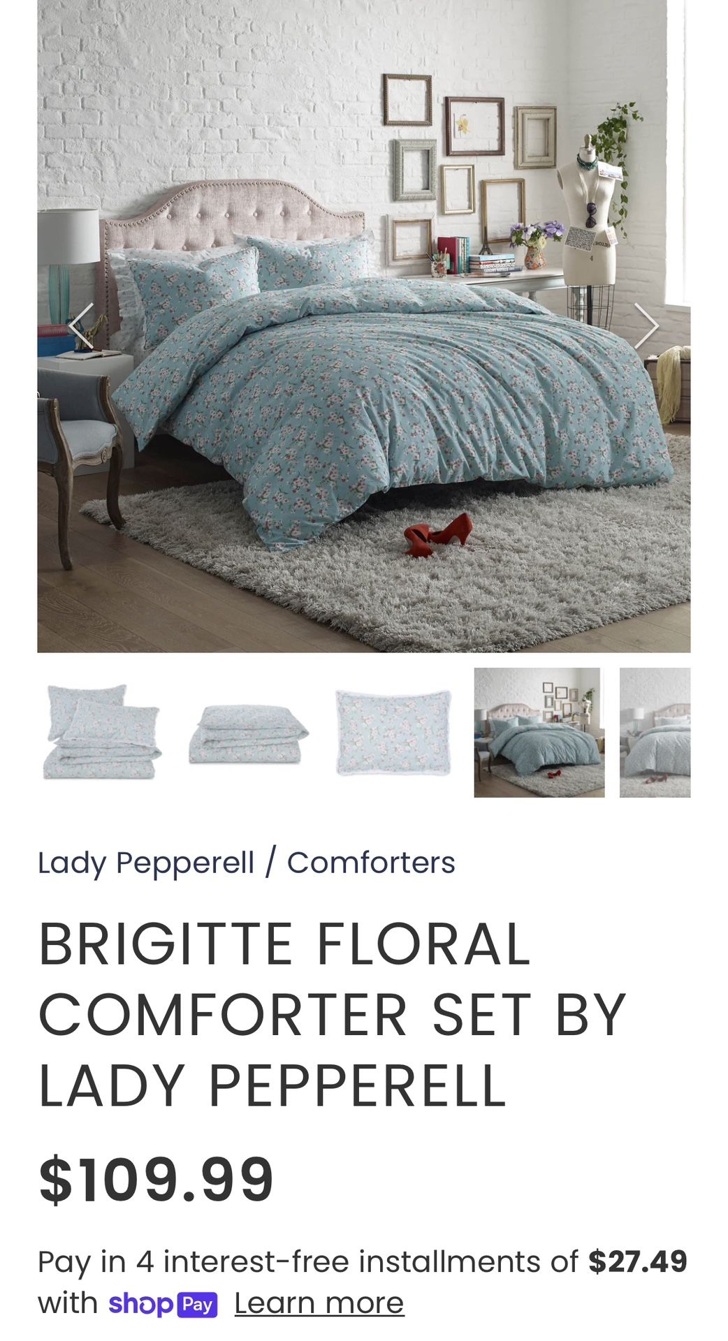 BRIGITTE FLORAL COMFORTER SET BY LADY PEPPERELL Twin Xl