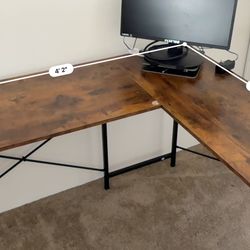 L Shaped Desk, Chair and Monitor