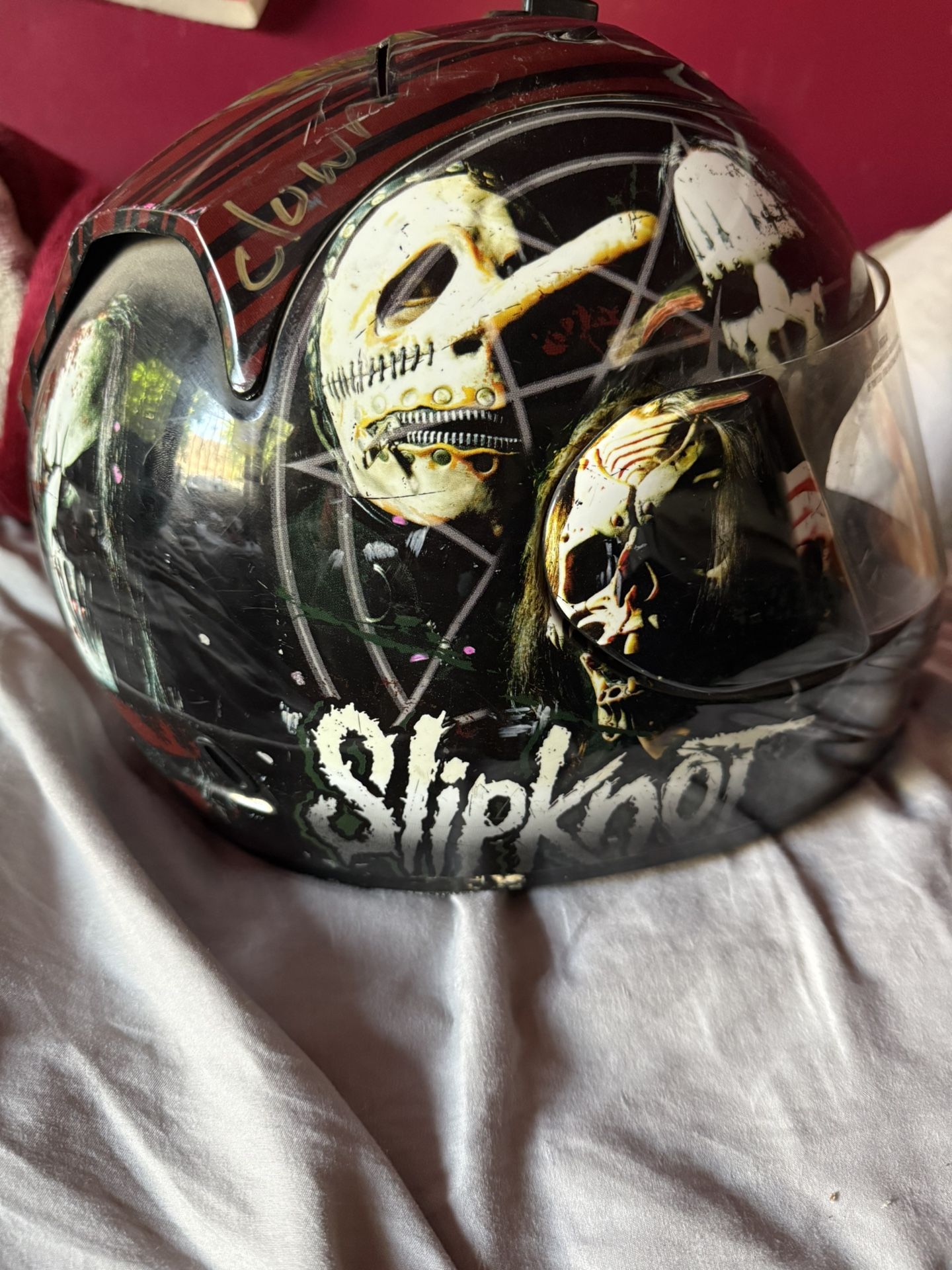 Slipknot Signed Motorcycle Dot Helmet 