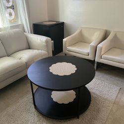 1 Couch With 2 Chairs And Black Table 