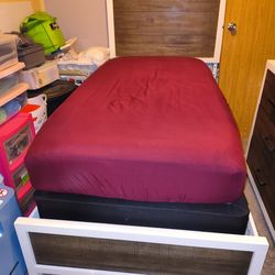 Bedroom suit twin size bed new mattress and box spring the frame and dresser match