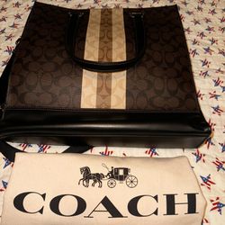 Chocolate Coach Tote large 