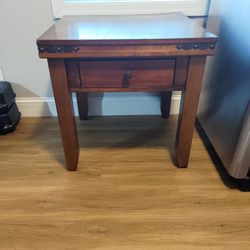 Attractive Wooden End Table With Large Draw
