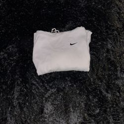 Matte White Minimalistic Nike Pull-Over Hoodie, Size Small