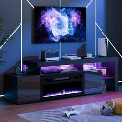 Fireplace TV Stand for TVs up to 80", Modern High Gloss 73" Entertainment Center, Electric Fireplace TV Media Console   Brand new in box - Assembly is
