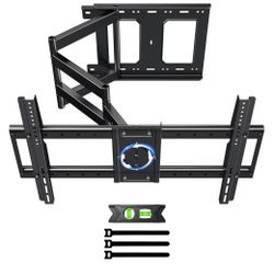 Long Arm TV Wall Mount with 180°Swivel and Tilt +5/-20° Level Adjustment