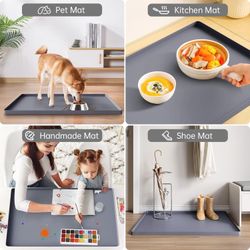 Waterproof Under Sink Mat 28" x 22" Shelf Liner for Kitchen and Bathroom, Cabinet Protector, Organizers and Storage, Flexible Silicone Drip Tray 