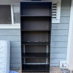 Sturdy Wooden Bookshelf Book Case book shelf 5 shelves adjustable Black Espresso W 2.5' D 1' H 6' ft